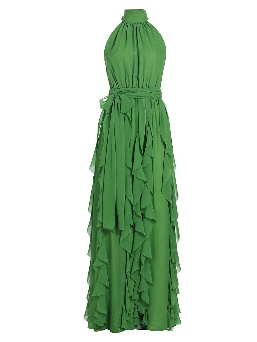 Womens Saturna Draped Georgette Gown Product Image