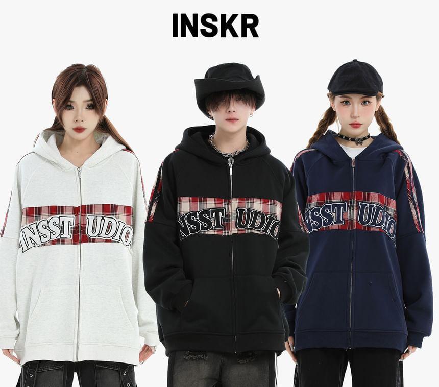 Couple Matching Lettering Zip-Up Hoodie Product Image