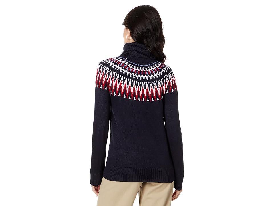 Tommy Hilfiger Chevron Fair Isle Turtleneck Sweater (Sky Captain Multi) Women's Sweater Product Image