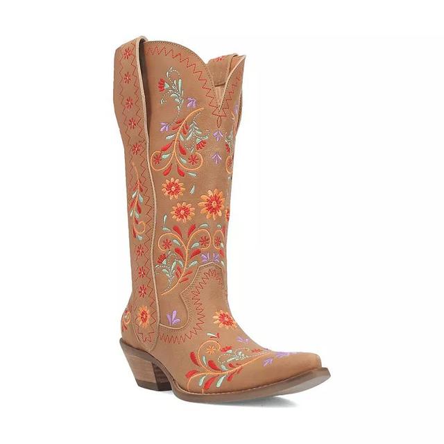 Dingo Womens Beetle Juice Floral Embroidery Leather Cowboy Boots Product Image