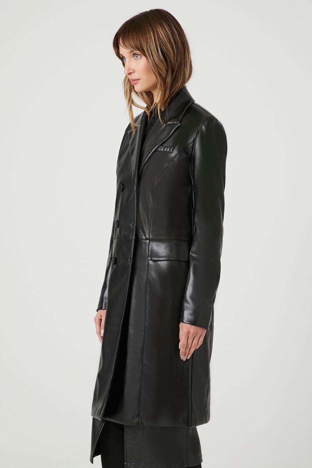 Faux Leather Double-Breasted Coat | Forever 21 Product Image