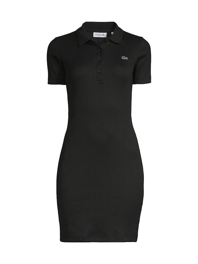 Womens Ribbed Cotton Polo Minidress Product Image