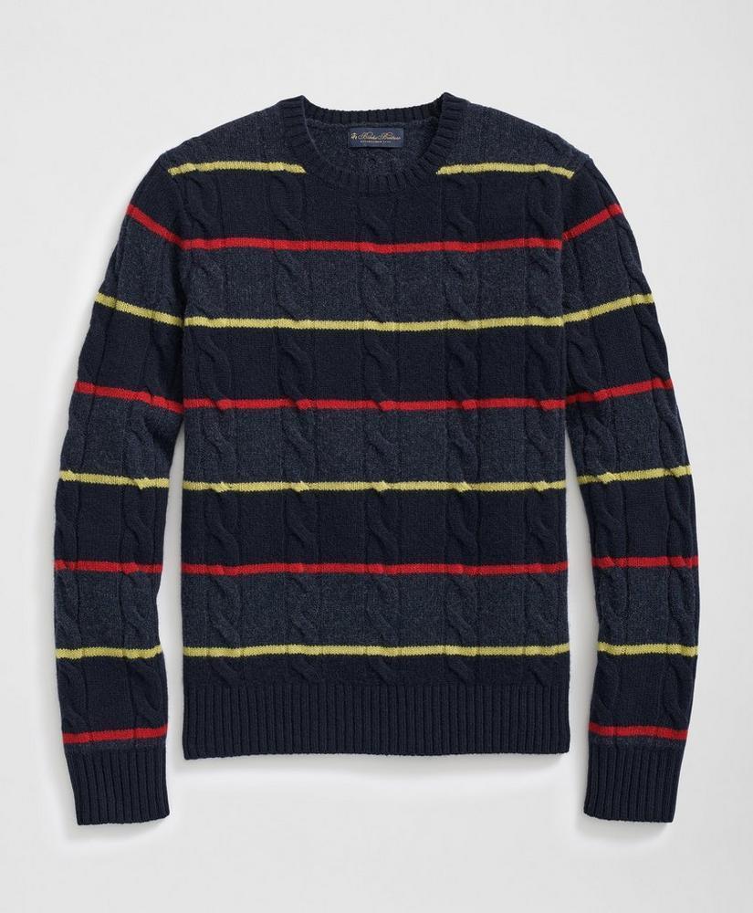 Archive Cable Striped Sweater in Merino Wool Product Image