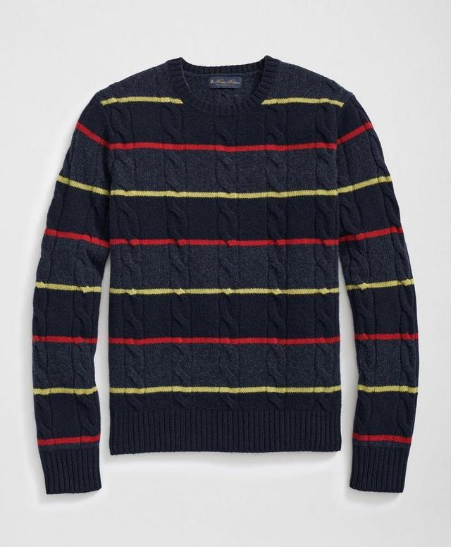 Archive Cable Striped Sweater in Merino Wool Product Image