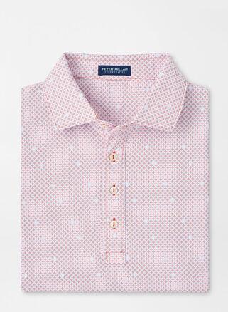 Peter Millar Mens Mosaic Performance Jersey Polo | Color: Scarlet Lily | Size: S Product Image