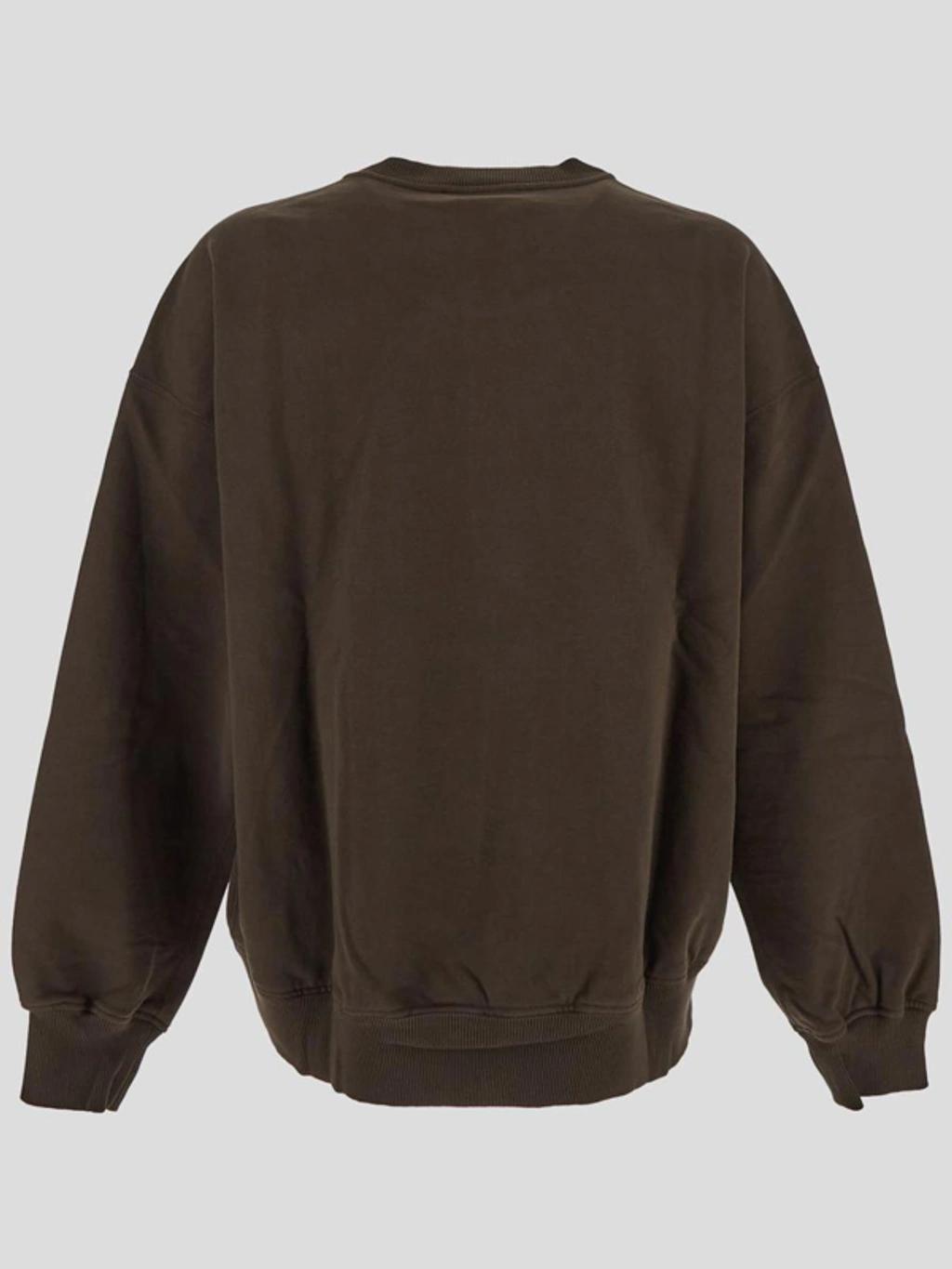 Logo Printed Crewneck Sweatshirt In Brown Product Image