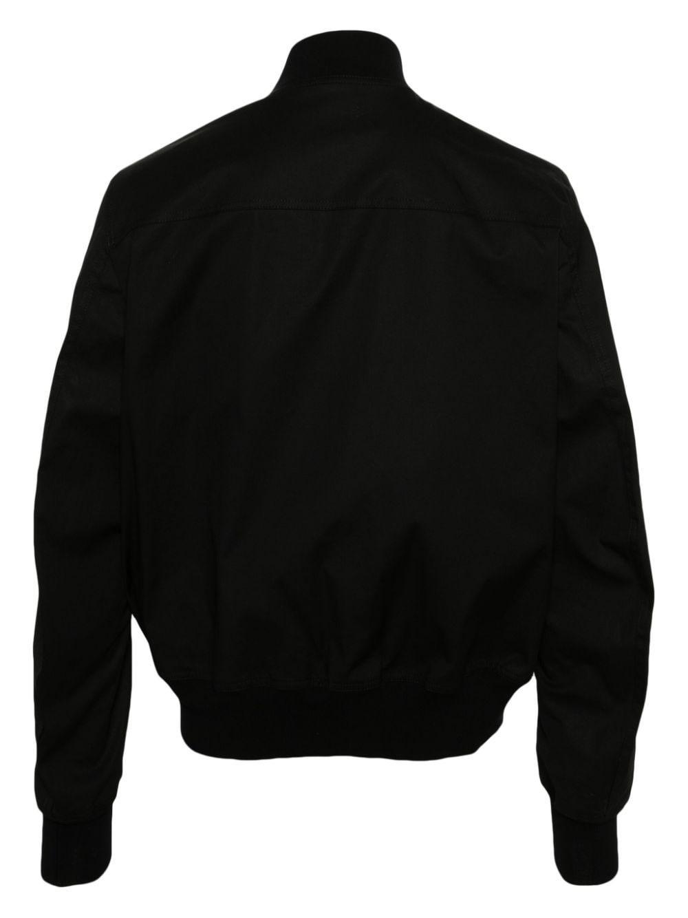 Zipped Cotton Serge-twill Bomber Jacket In Black Product Image