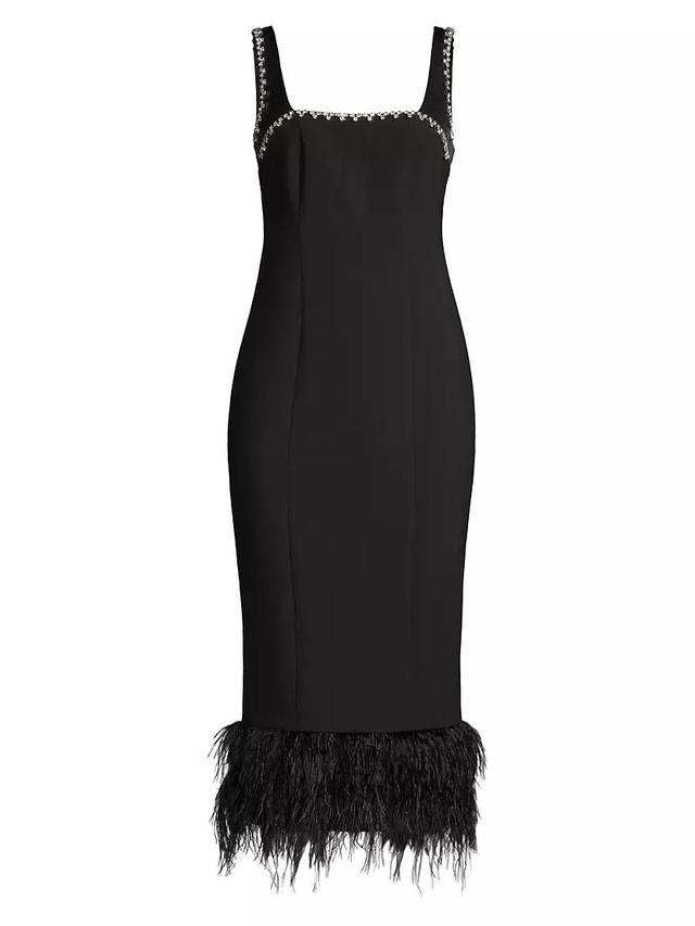 Georgie Feather-Embellished Midi-Dress Product Image