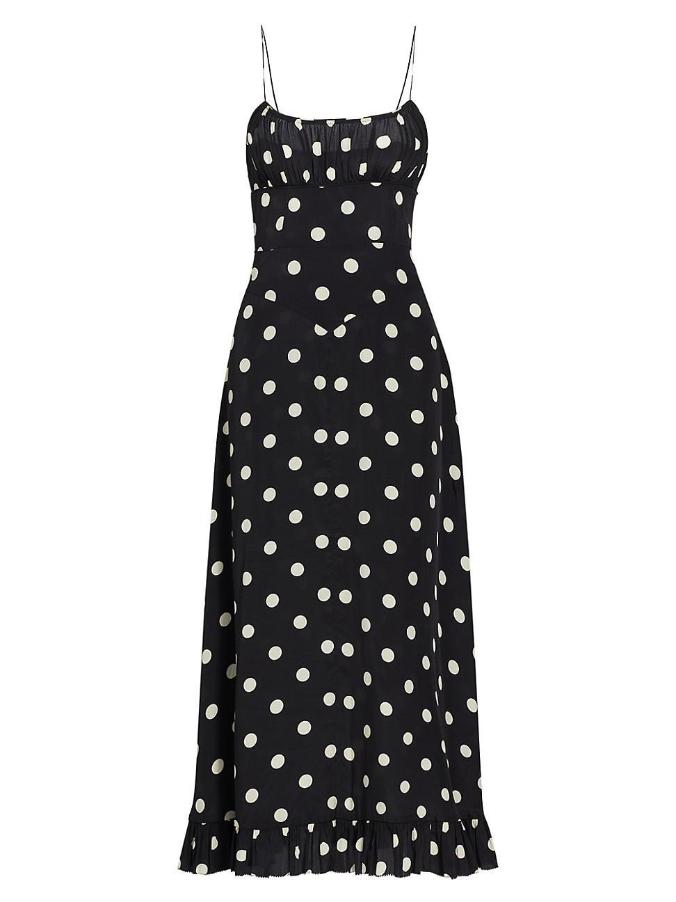 Womens Rosaria Polka Dot Ruched Bust Maxi Dress Product Image