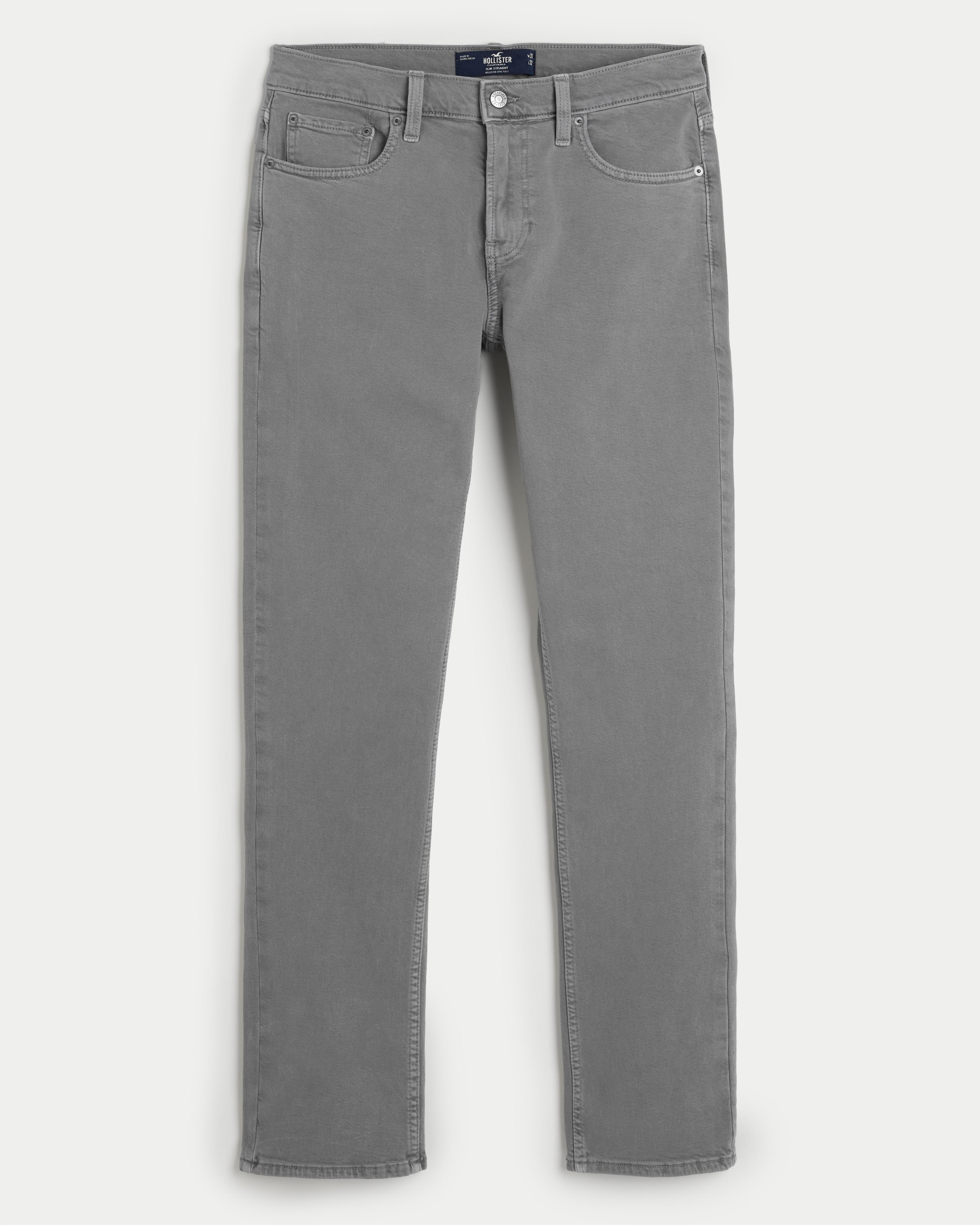 Grey Slim Straight Jeans Product Image