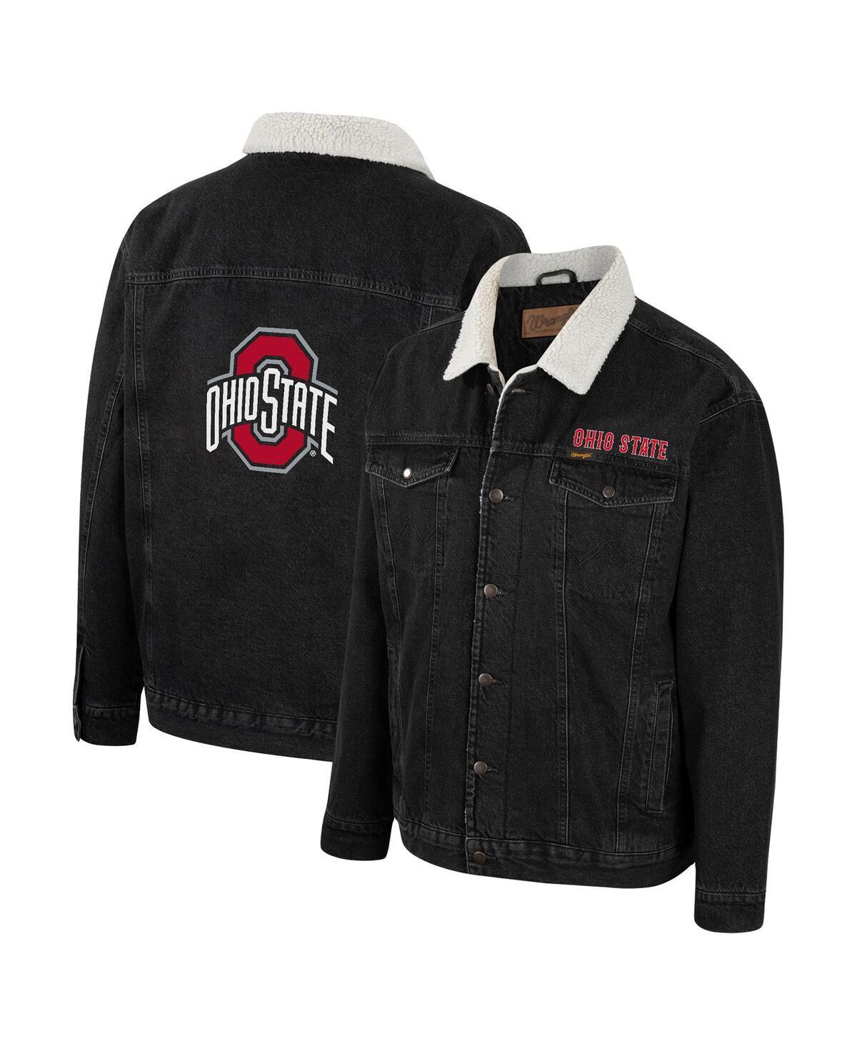 Mens Ohio State Buckeyes Wrangler Western Sherpa Lined Denim Jacket Product Image