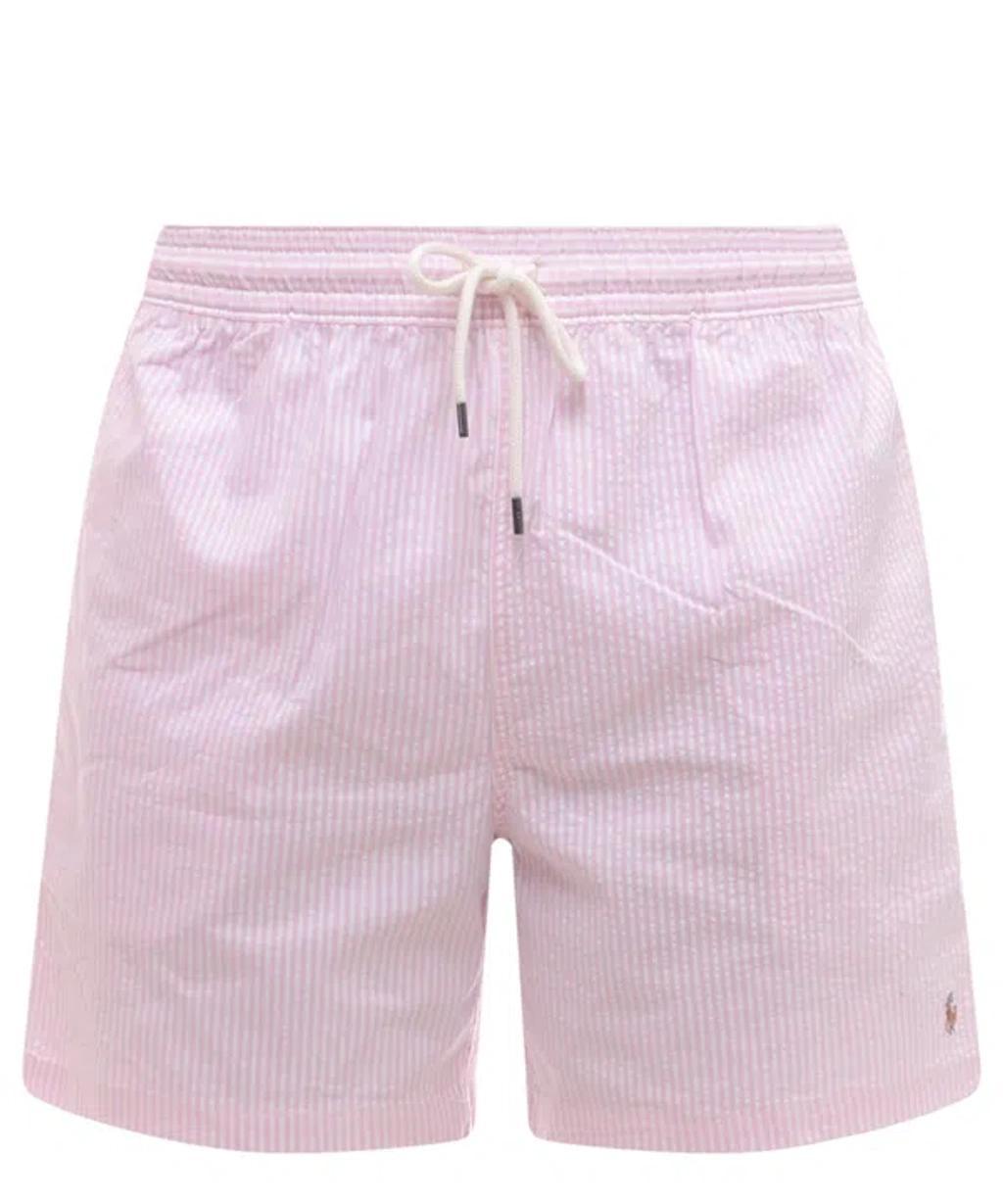 Swim Trunk In Carmel Pink Seersucker Product Image