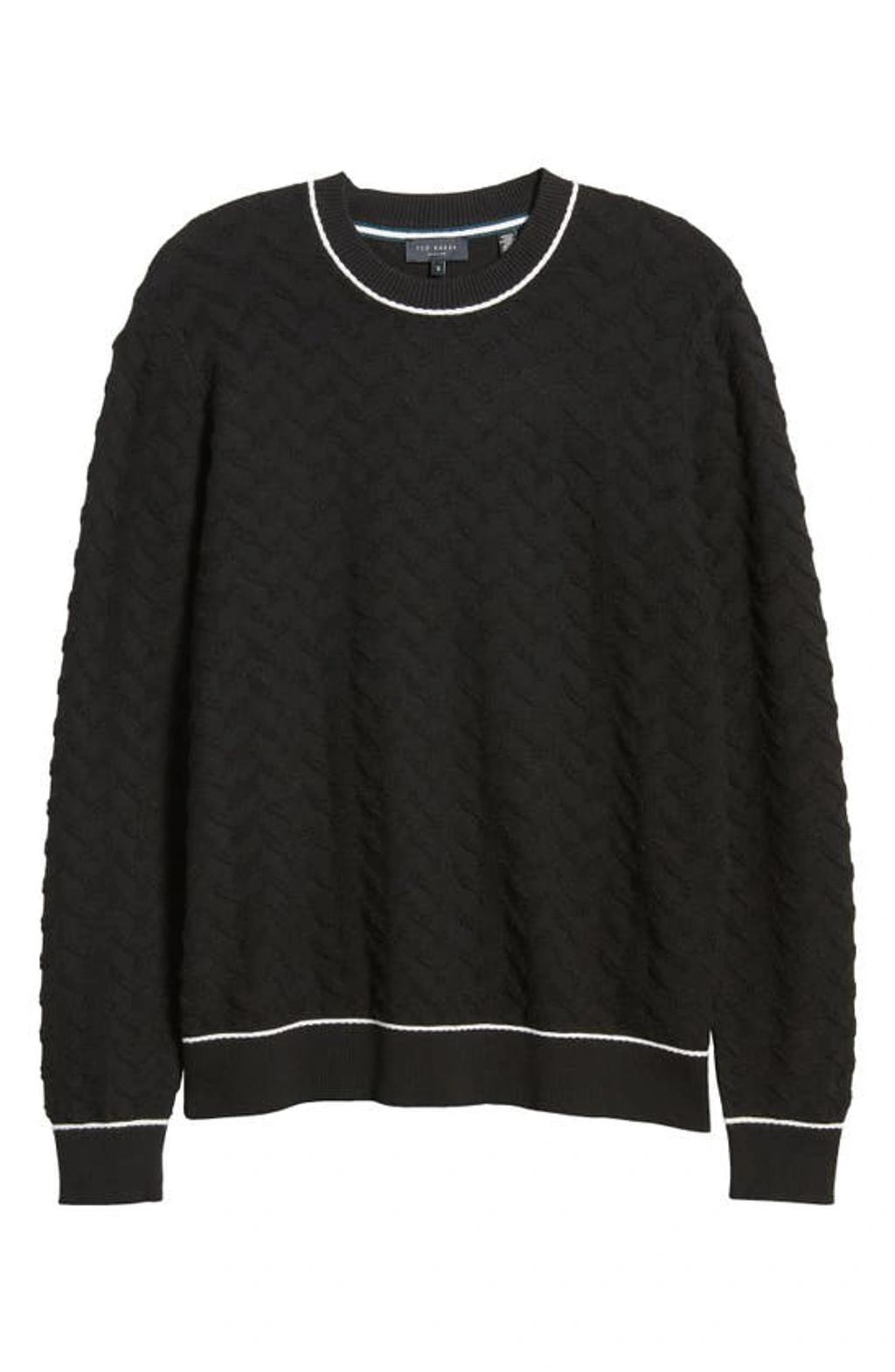 Textured Crewneck Sweater In Black Product Image