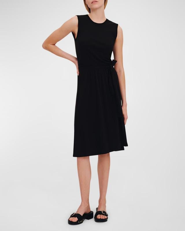 High Torsion Cotton Sleeveless Midi Dress Product Image