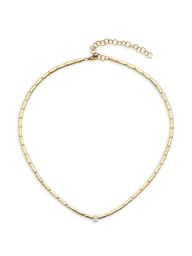 Womens 14K Yellow Gold & 0.26 TCW Diamond Bar Chain Necklace Product Image