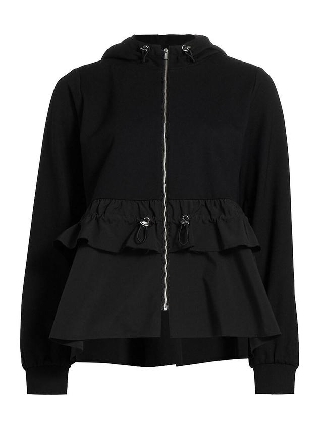 Womens Maria Taffeta Ruffled Zip Hoodie Product Image