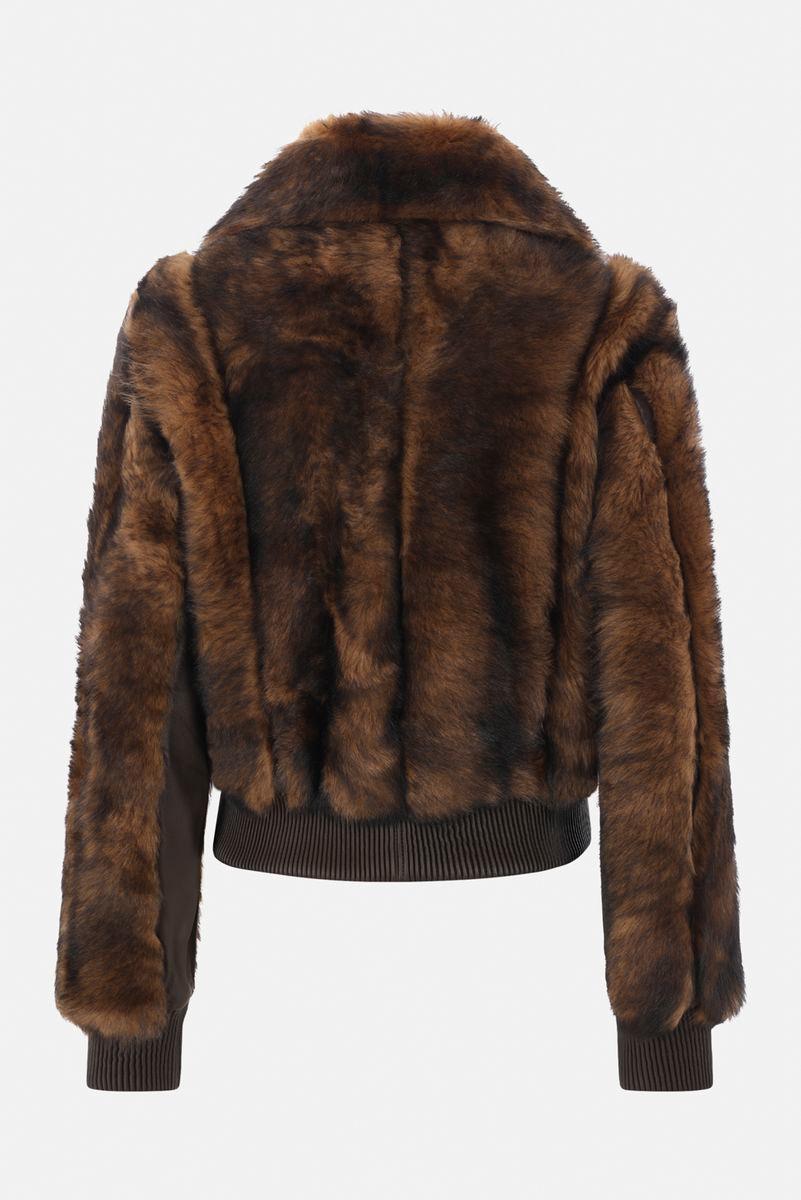 ZIMMERMANN Illustration Shearling Fur Jacket In Brown Product Image