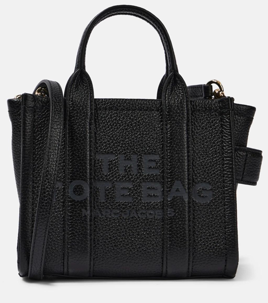 MARC JACOBS The Mini Leather Tote Bag In Black product image