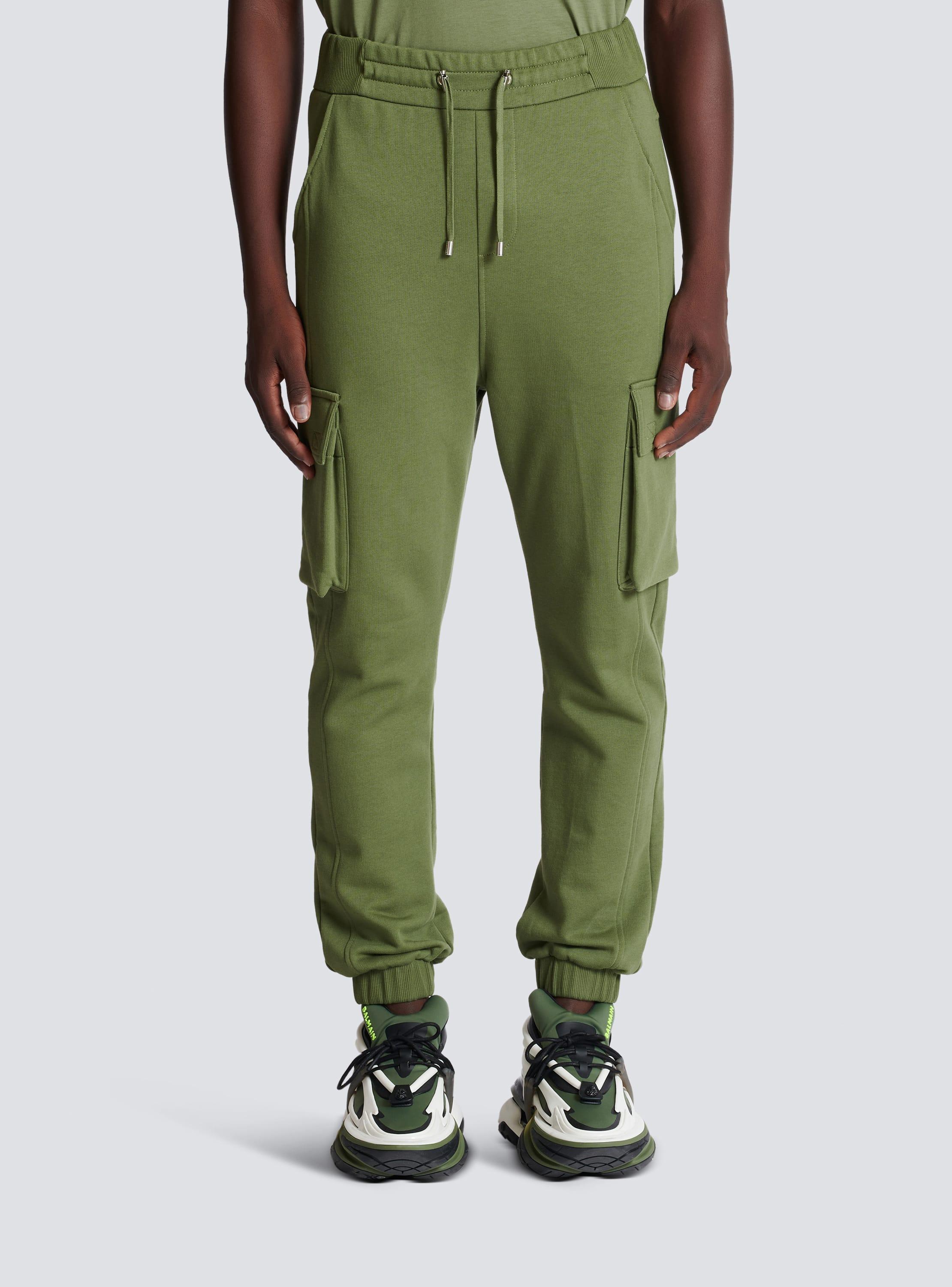 Cargo joggers with Balmain Paris print  Product Image