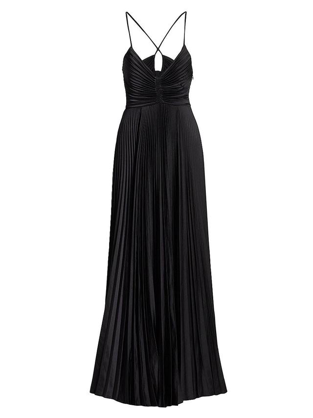 Womens Aries Floor-Length Pleated Gown Product Image