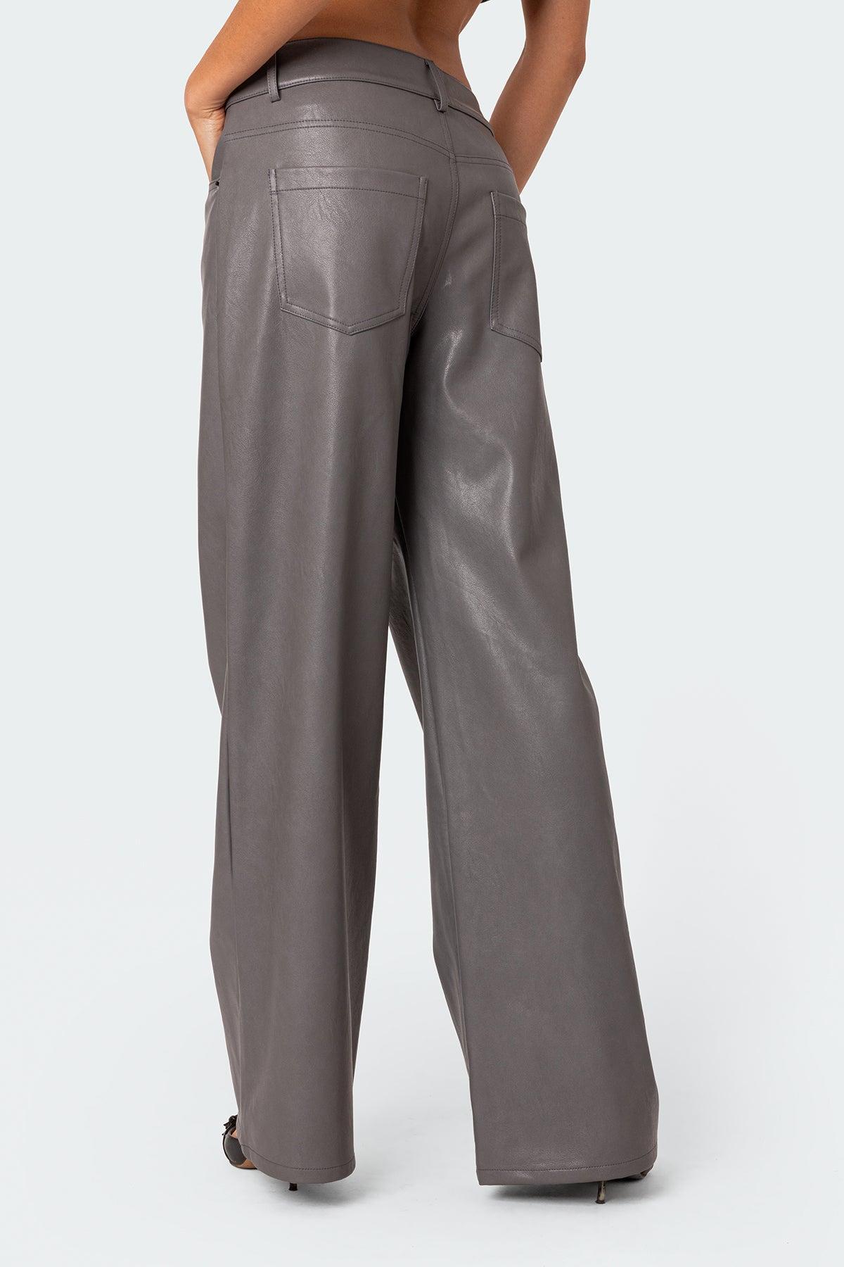 Faux Leather Straight Leg Pants Product Image