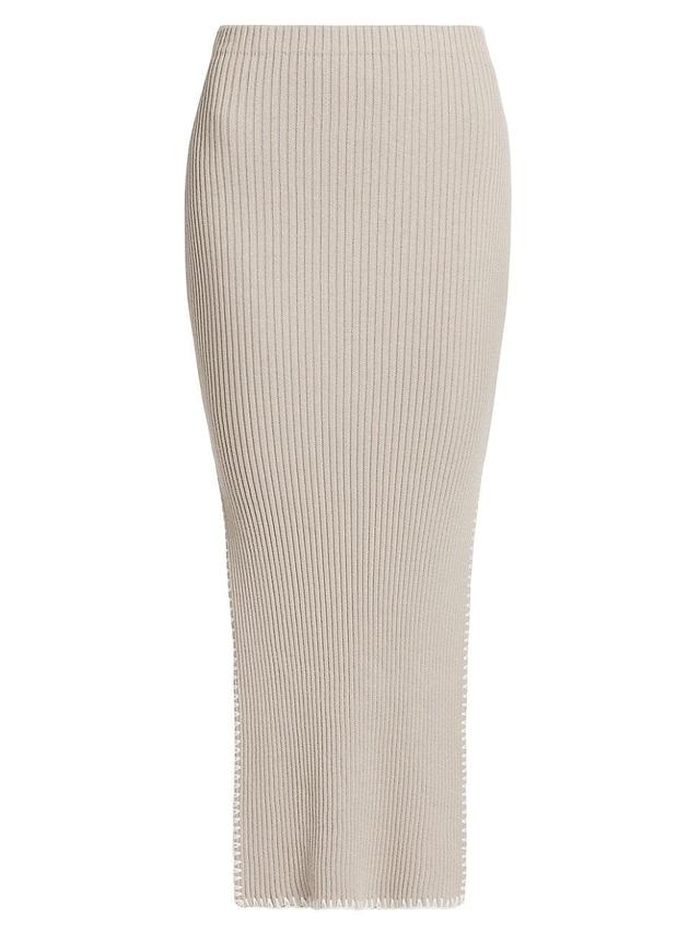 Womens Cotton & Cashmere Rib-Knit Skirt Product Image