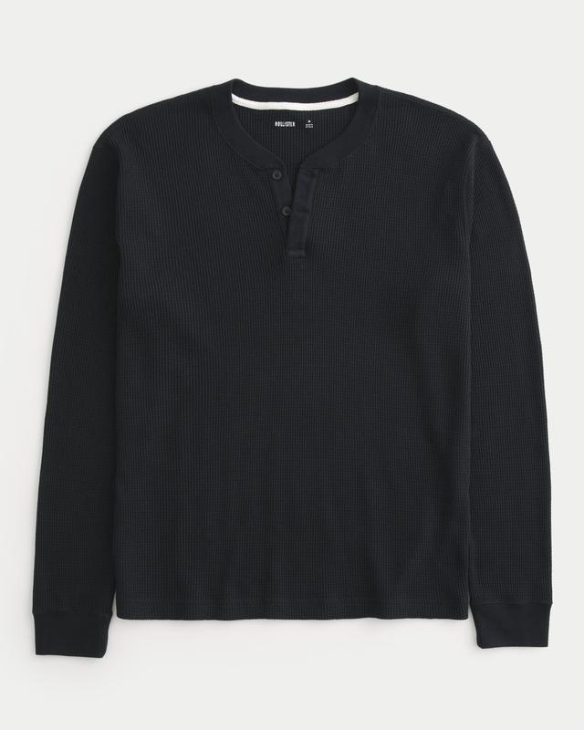 Long-Sleeve Waffle Henley Product Image