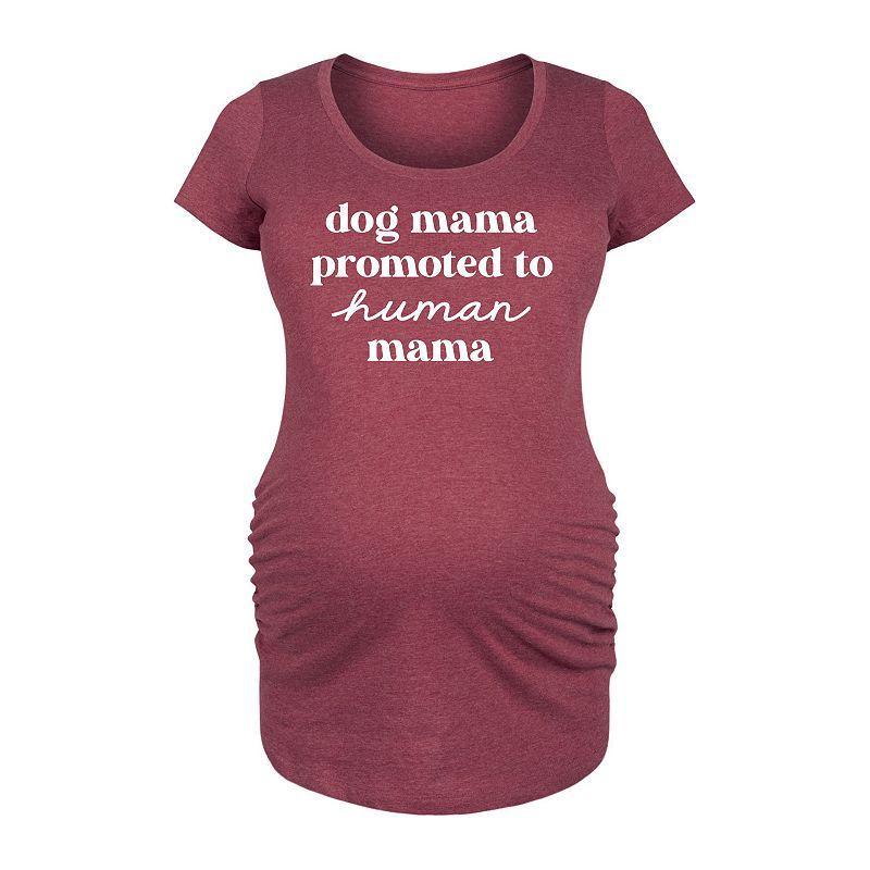 Maternity Dog Mama To Human Mama Graphic Tee, Womens Grey Red Product Image