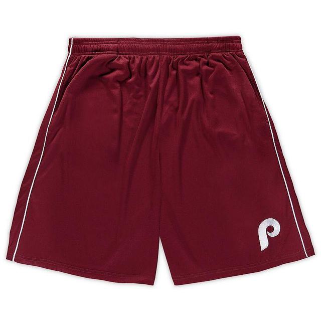 Mens ProfileBurgundy Philadelphia Phillies Big & Tall Mesh Shorts Product Image