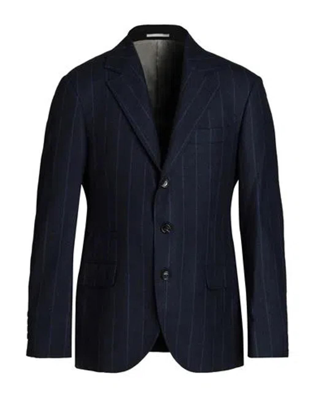 BRUNELLO CUCINELLI Man Blazer Navy Blue Size 48 Virgin Wool Product Image