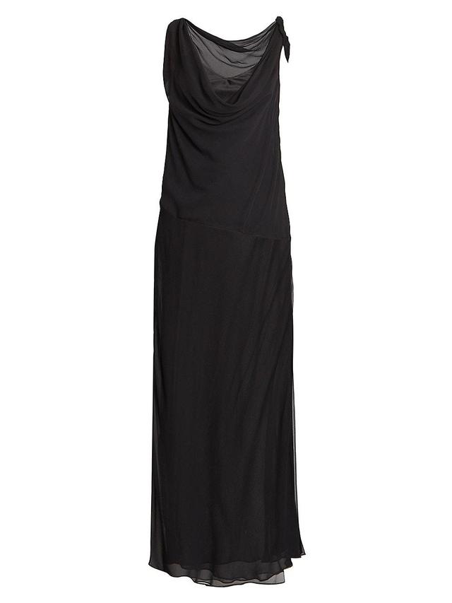 Womens Drifted Silk Side-Tie Maxi Dress Product Image