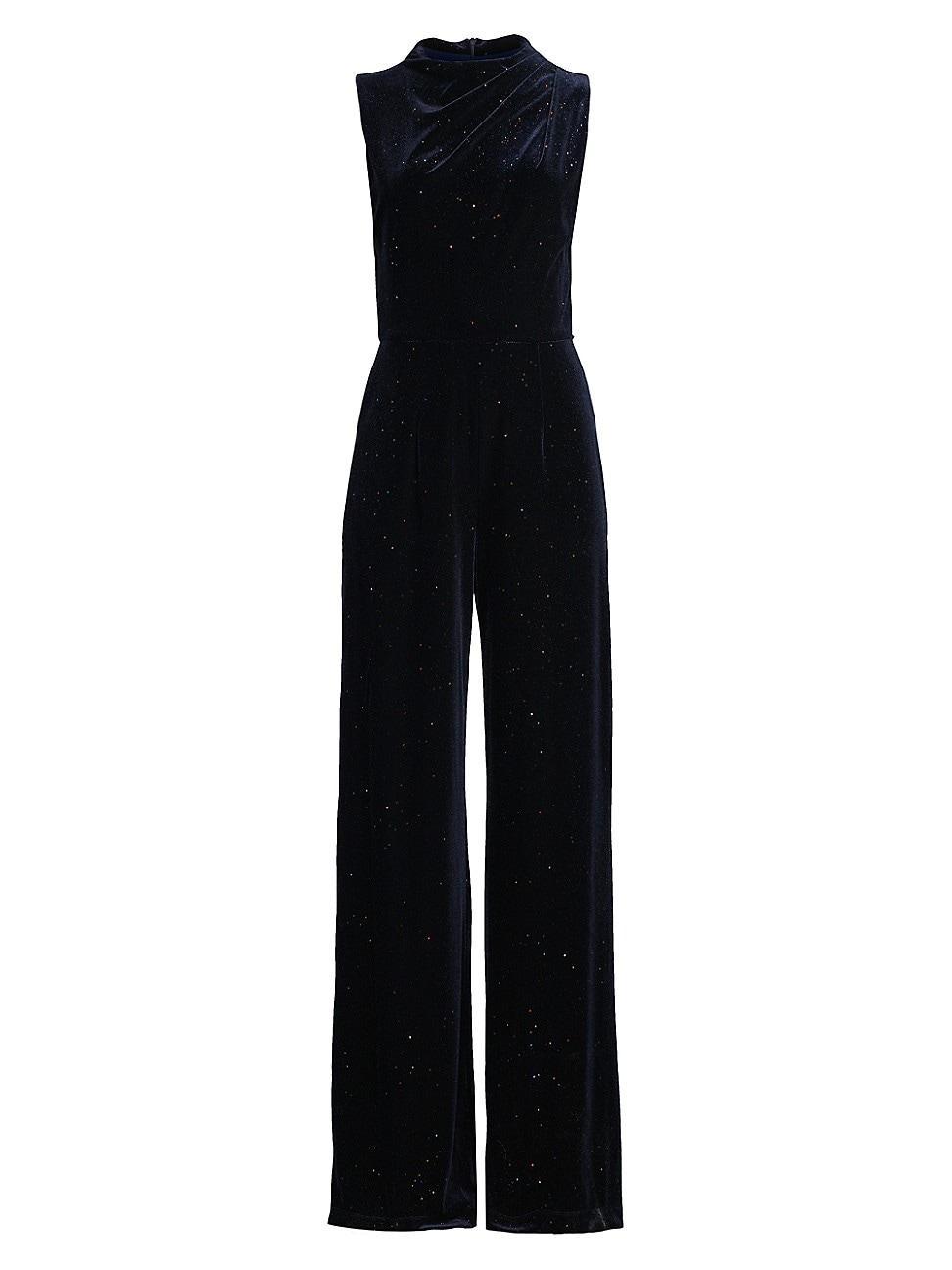 Womens Corinne Velvet Sleeveless Jumpsuit Product Image