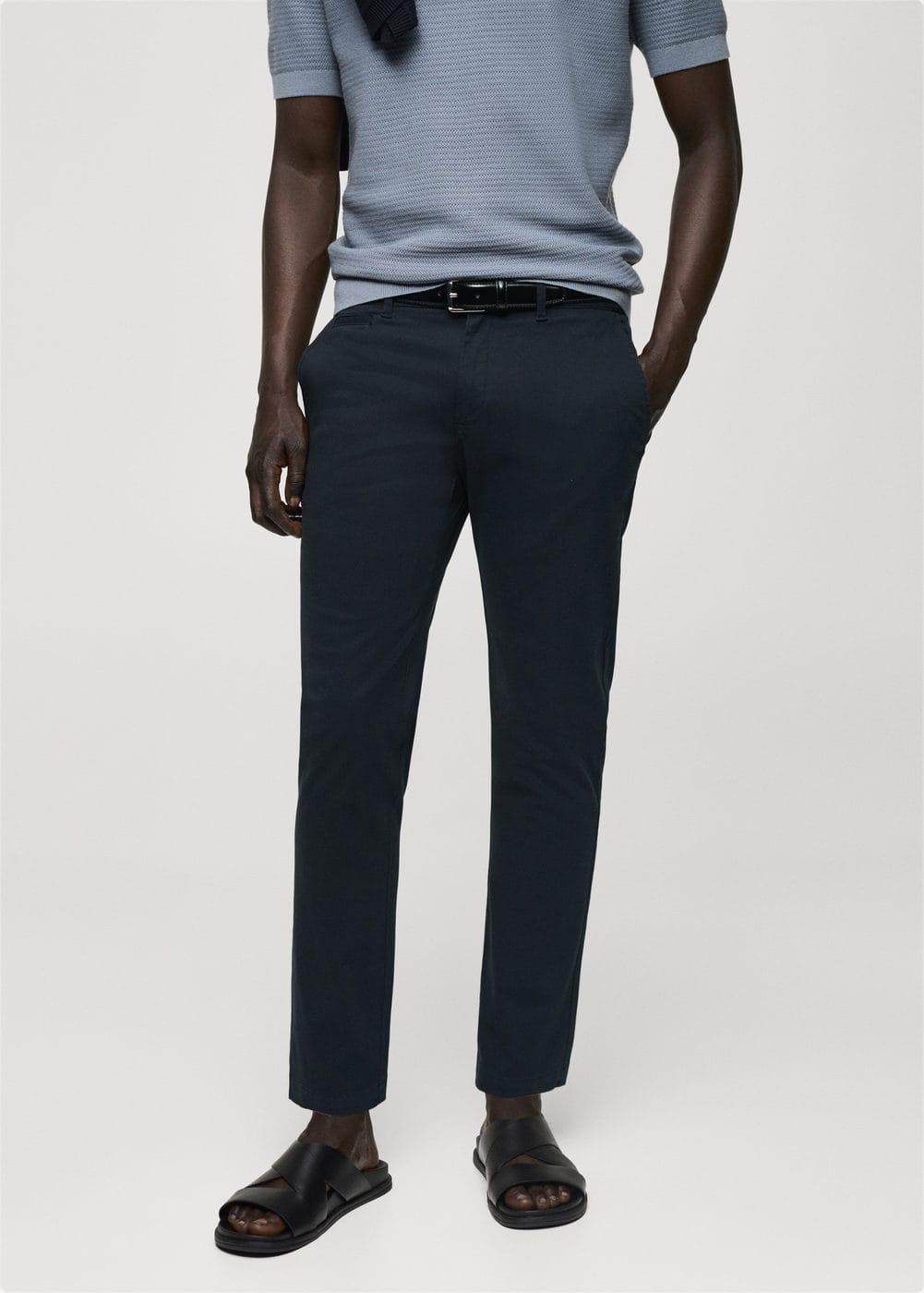 Mango Mens Cotton Tapered Crop Pants Product Image