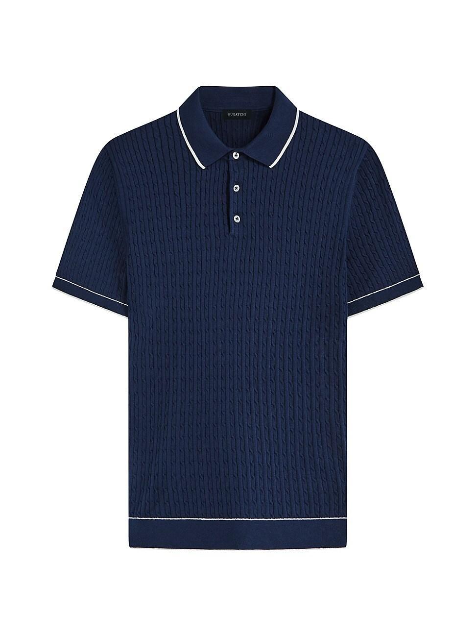 Mens Cotton-Blend Short-Sleeve Polo Sweater Product Image