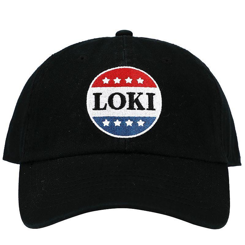 Mens Loki Red White and Blue Button Hat Black Product Image