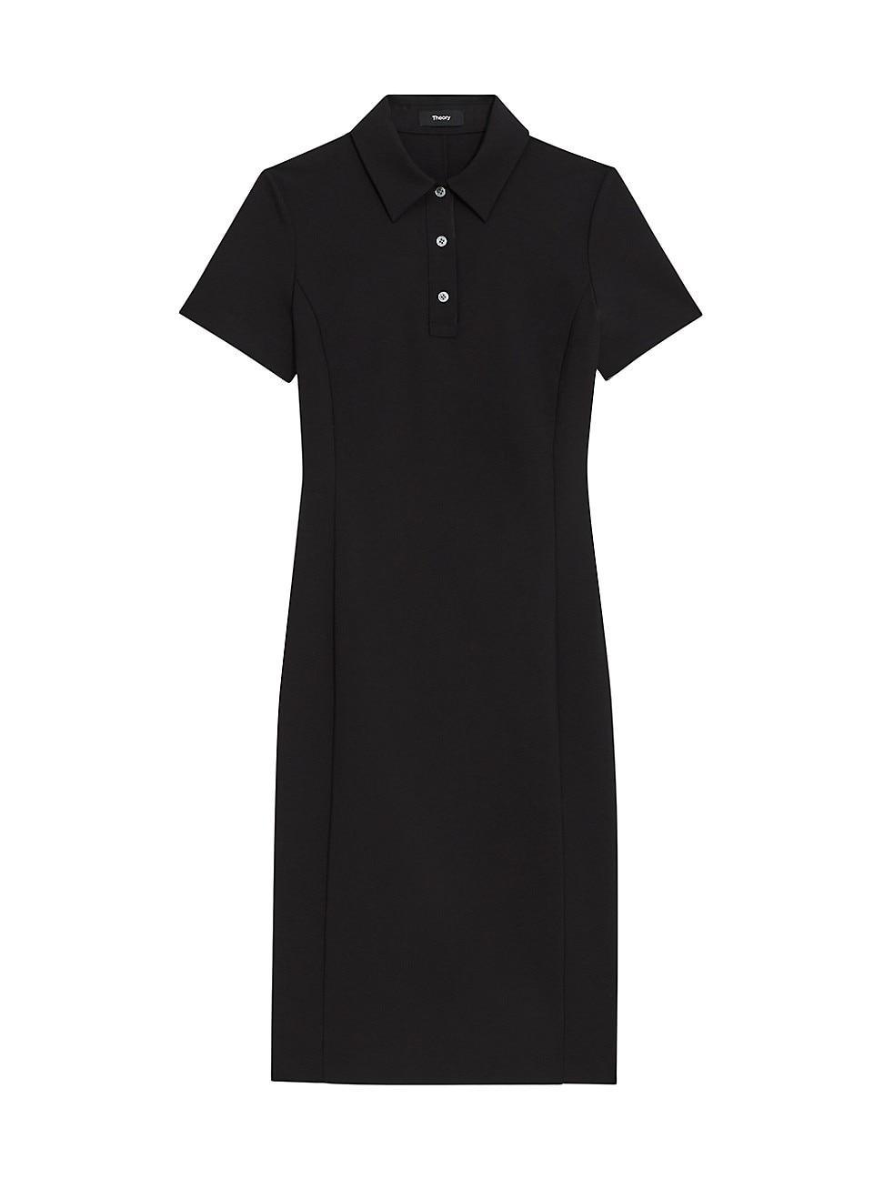 Womens Stretch Wool Knee-Length Polo Dress Product Image