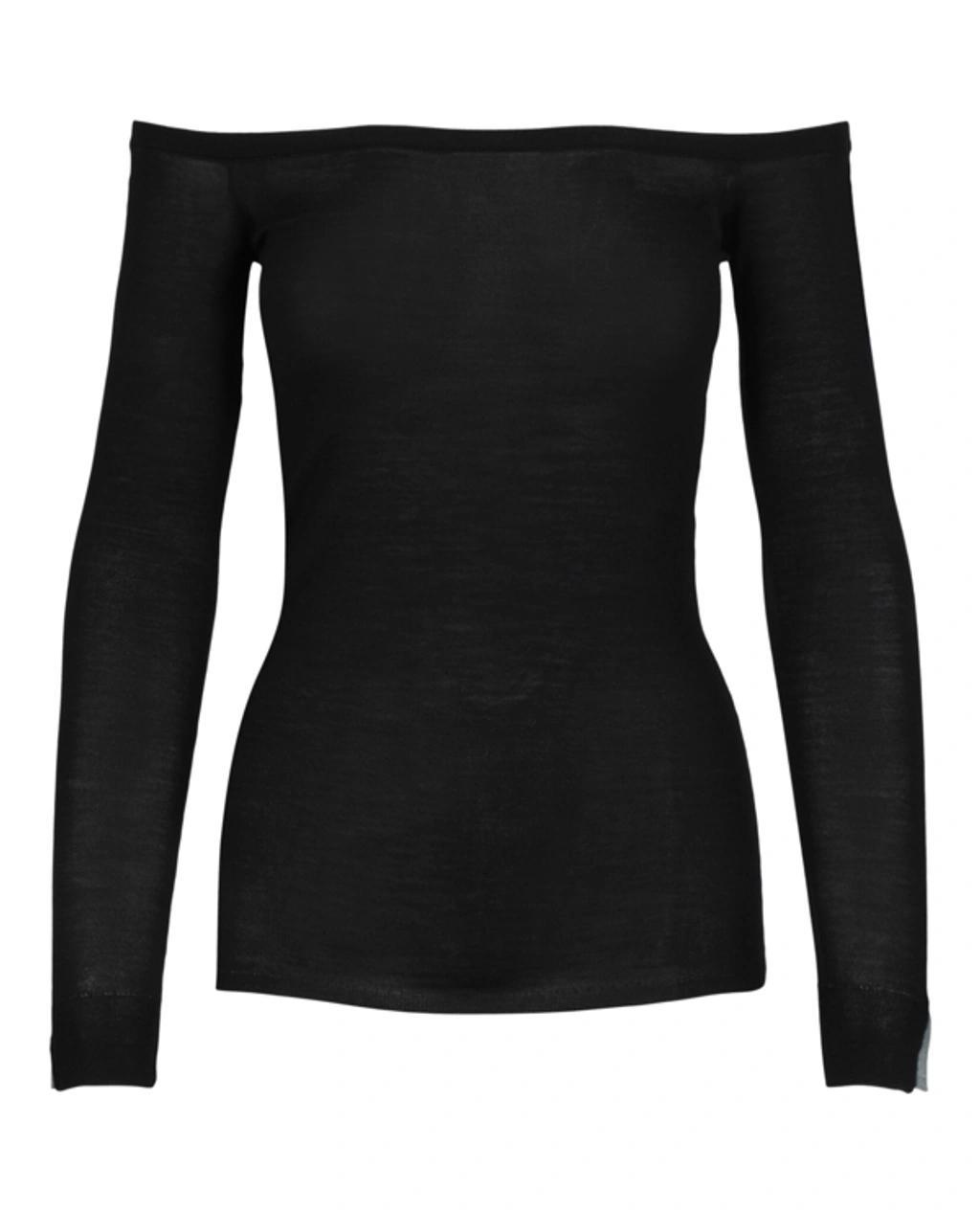 Boat-neck Knit Top In Black product image