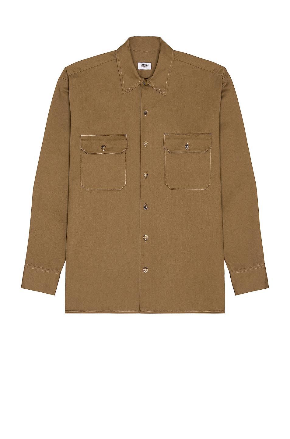 Ghiaia Cashmere Cotton Working Shirt Beige. (also in ). Product Image