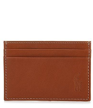 Polo Ralph Lauren Burnished Card Case w/ Money Clip (Brown) Wallet Product Image