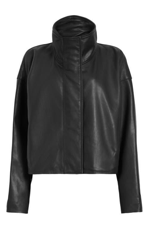 Ryder Funnel Neck Leather Jacket In Black Product Image