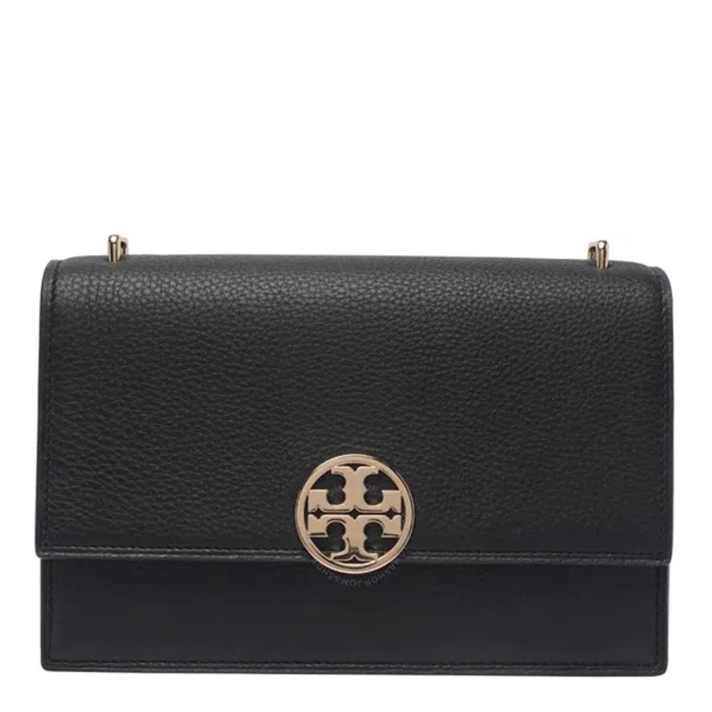 TORY BURCH Black Pebbled Leather Miller Shoulder Bag Product Image