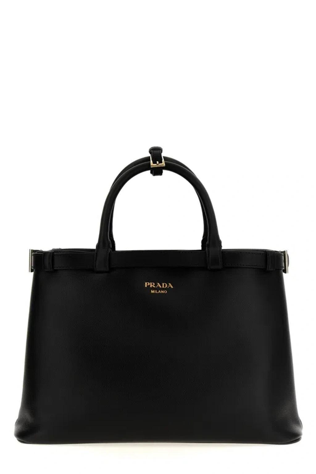 PRADA Black Leather  Buckle Large Handbag Product Image