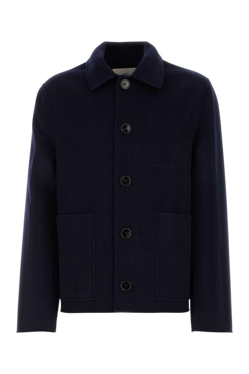 AMI ALEXANDRE MATTIUSSI Boxy Buttoned Jacket-xl Nd Ami Male In Navy Blue Product Image