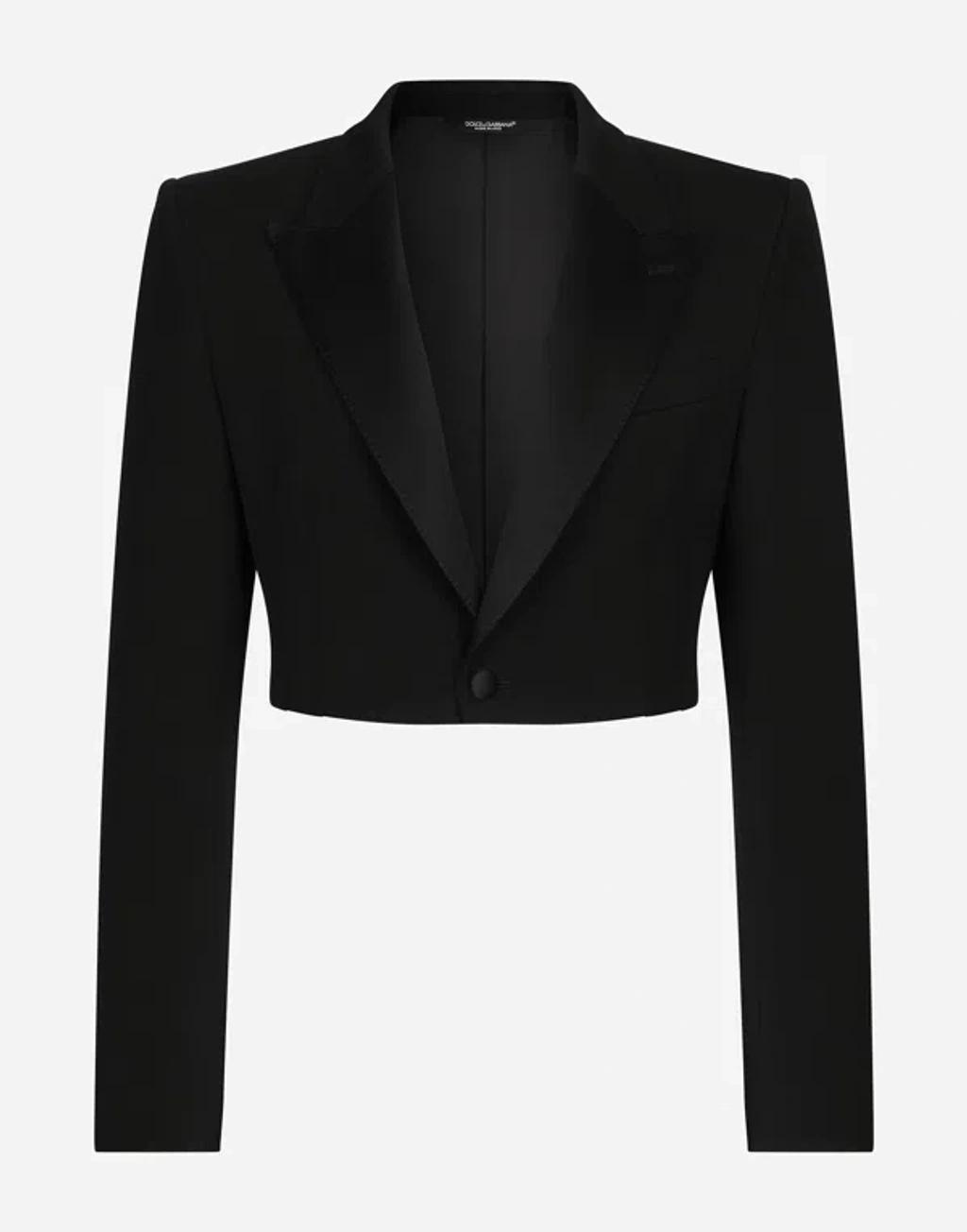 Black Wool Blend Blazer Product Image