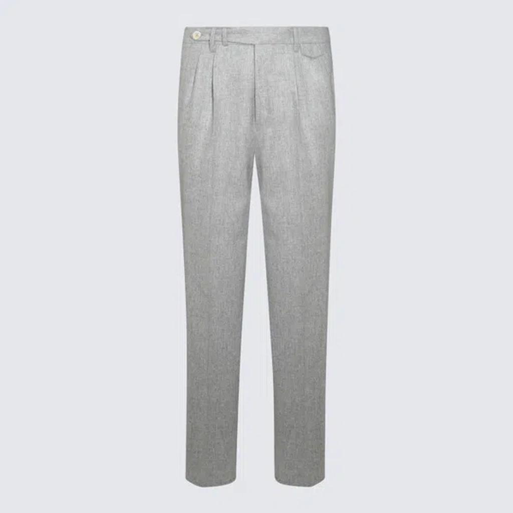 BRUNELLO CUCINELLI Grey Wool Pants In Pearl Product Image