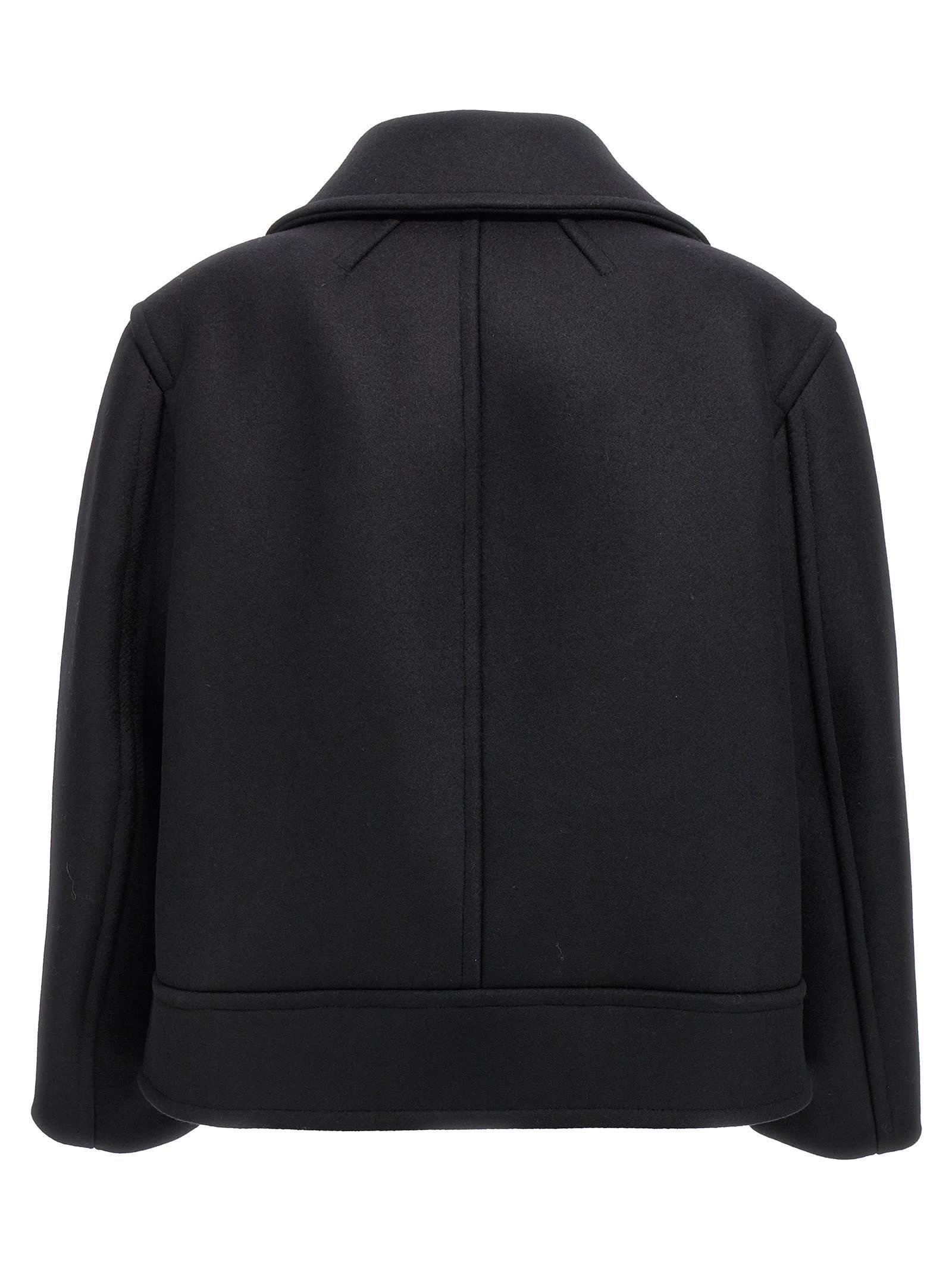 SAINT LAURENT Oversized Caban Coat In Black Product Image