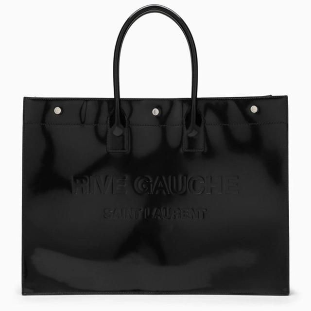 Large Rive Gauche Black Patent Leather Bag Men Product Image