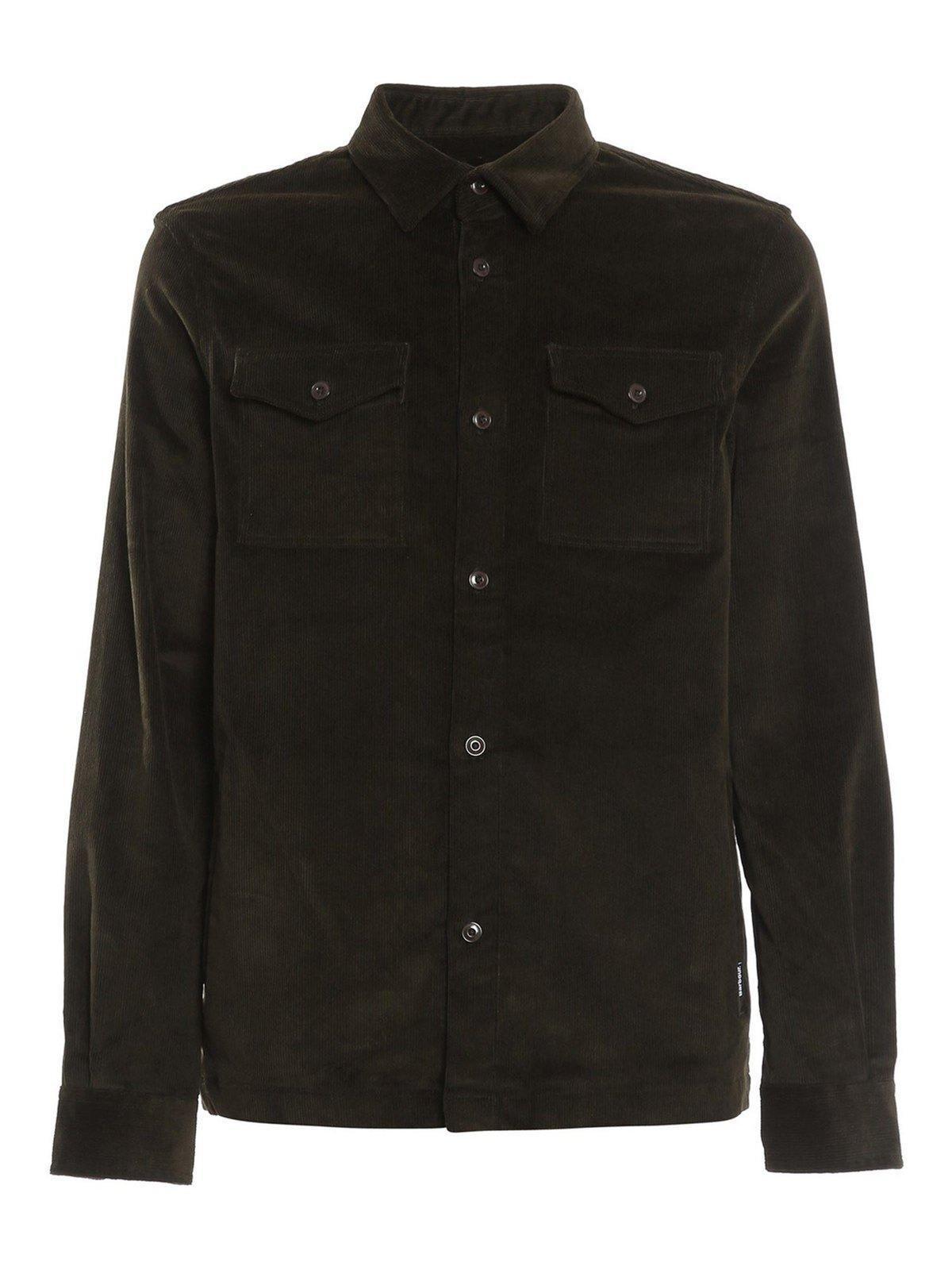 Buttoned Long Sleeved Shirt In Verde Oscuro Product Image