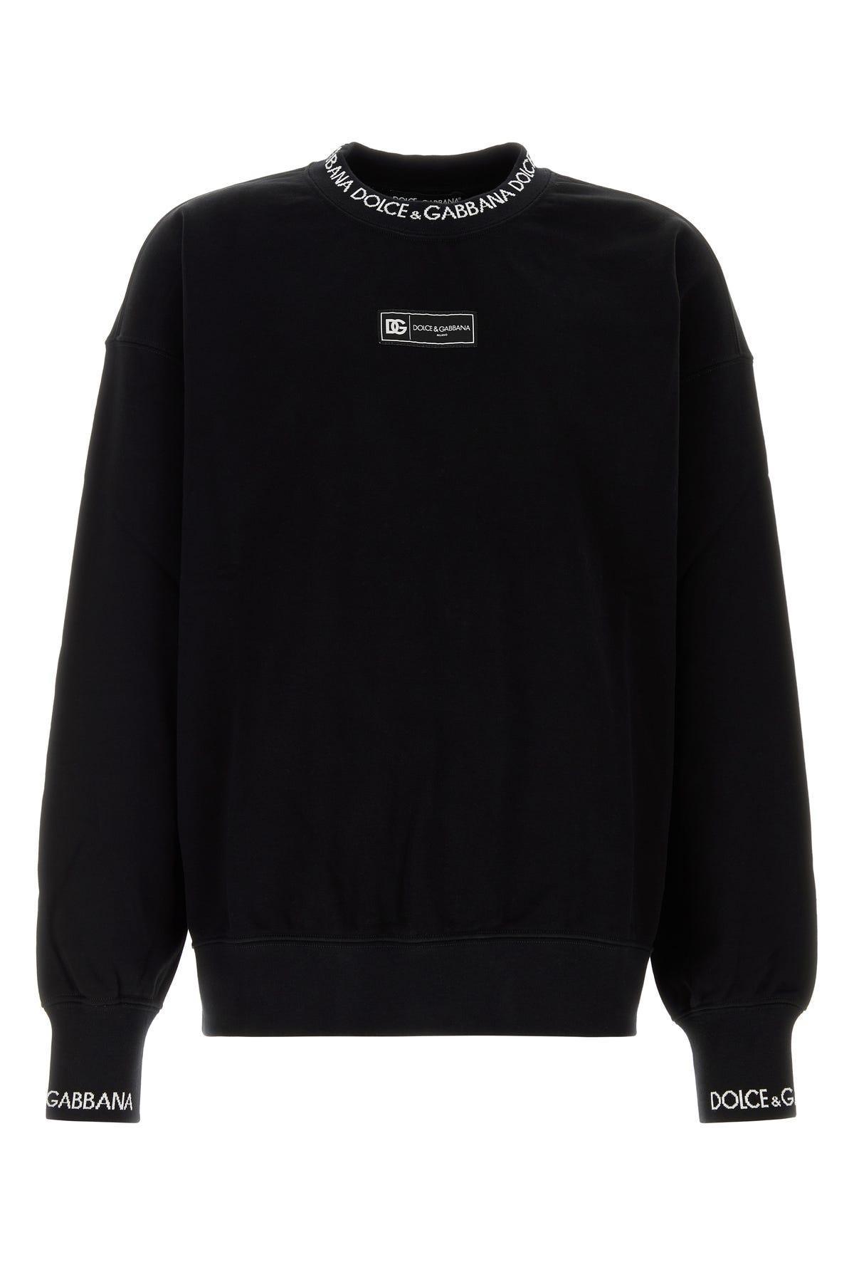 Black Cotton Blend Sweatshirt Product Image