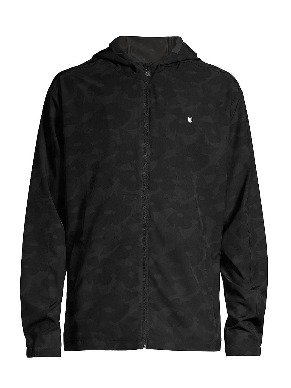 Mens Camouflage Hooded Windbreaker Jacket Product Image